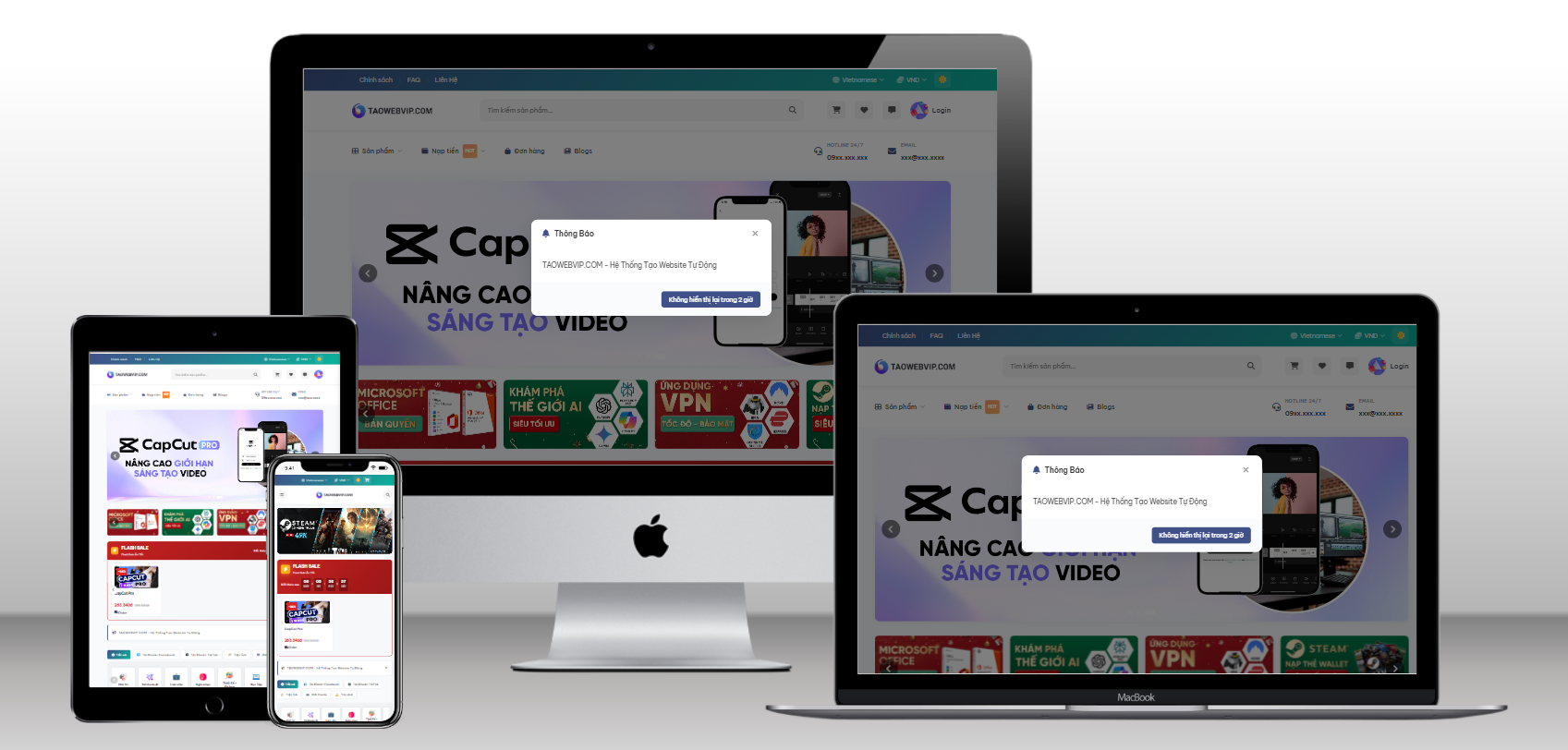 Thiết kế web [SHOPKEY] Tạo website bán tài khoản Premium, bán tài khoản digital chuẩn SEO